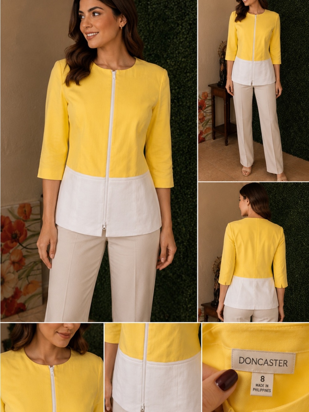 Doncaster Yellow and White Zip-Front Jacket # 175